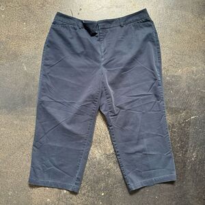 Dockers Capri Chino Pants Women's 36x22 Navy Blue  Mid-Rise Cotton Formal